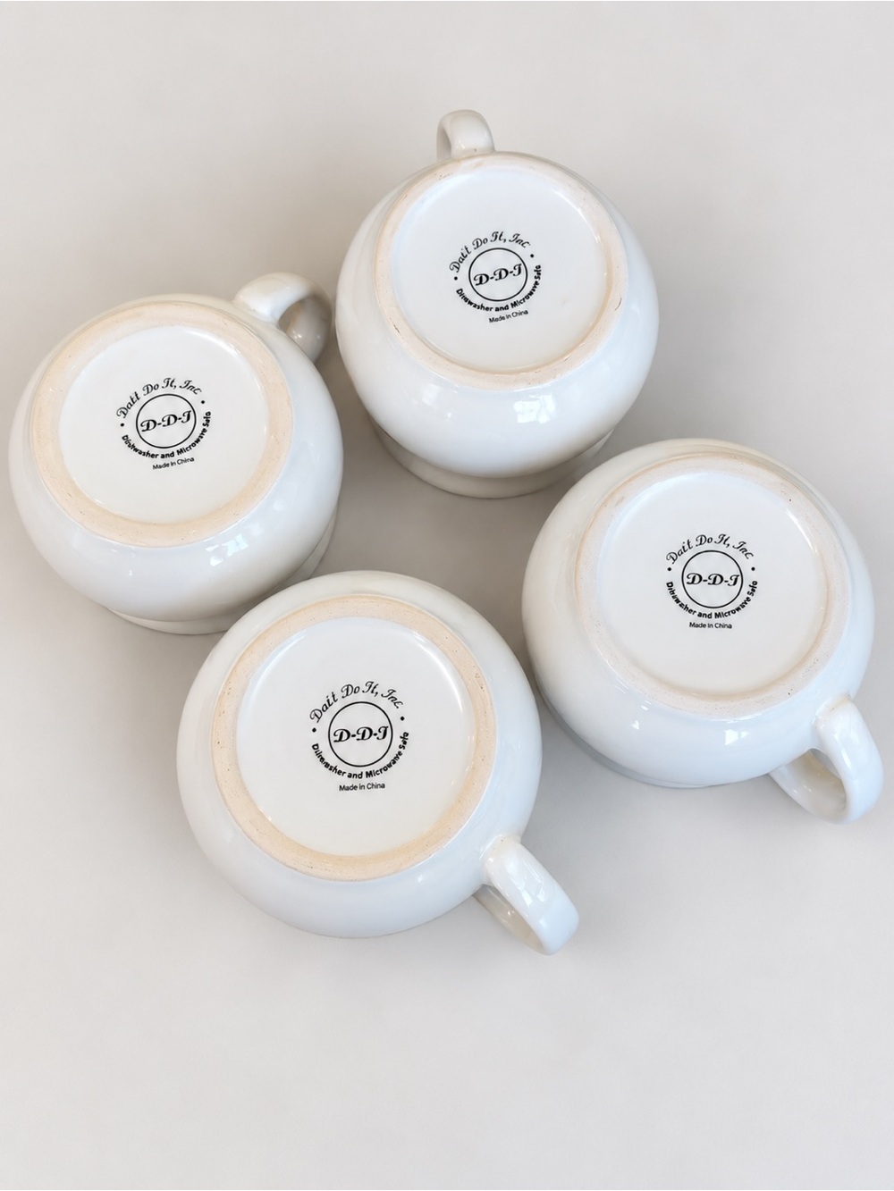 Soup Mug Set - White Ceramic Vegetable, Potato, Chicken, Tomato Designs - Picture 2 of 2